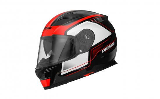 Integralna čelada CASSIDA APEX FUSION black/ white/ red fluo XL