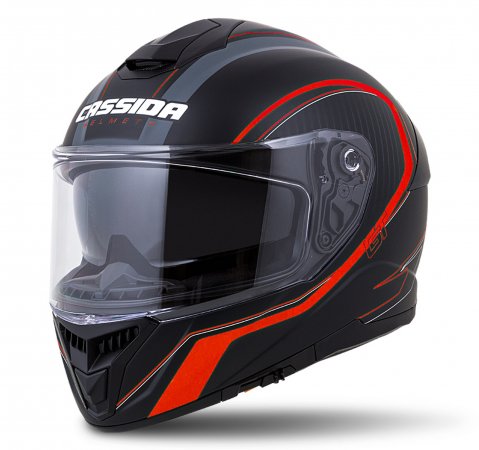 Full face helmet CASSIDA Integral GT 2.0 Reptyl black/ fluo red/ white L